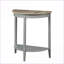 Chêne naturel Table basse grise en demi-lune avec rangement polyvalent Pieds en pin robustes-1905324506