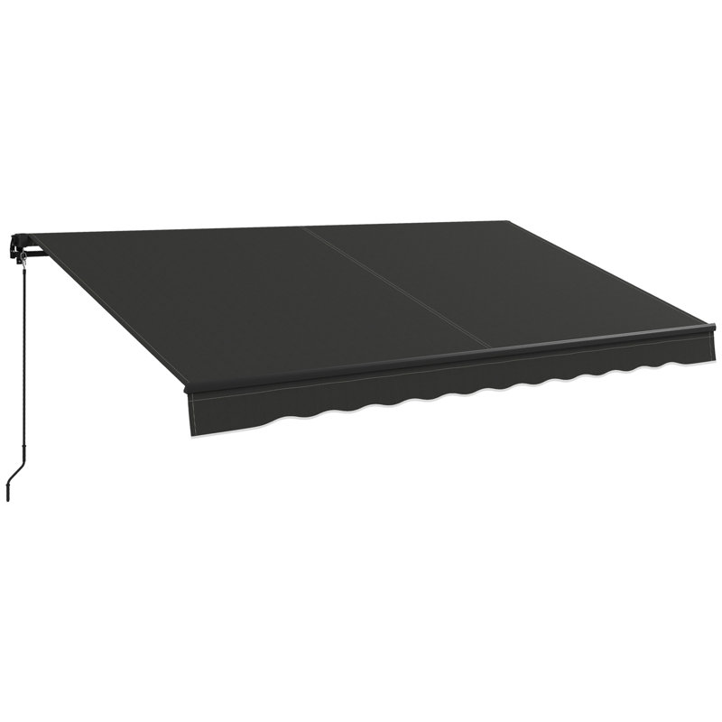 Auvent de patio rétractable, Bleu, Couleur unie, L 96 po x P 78 po