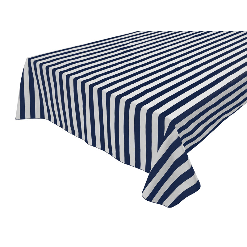 Nappe en coton à rayures Abdulsalam, 48 po carré, Bleu marine