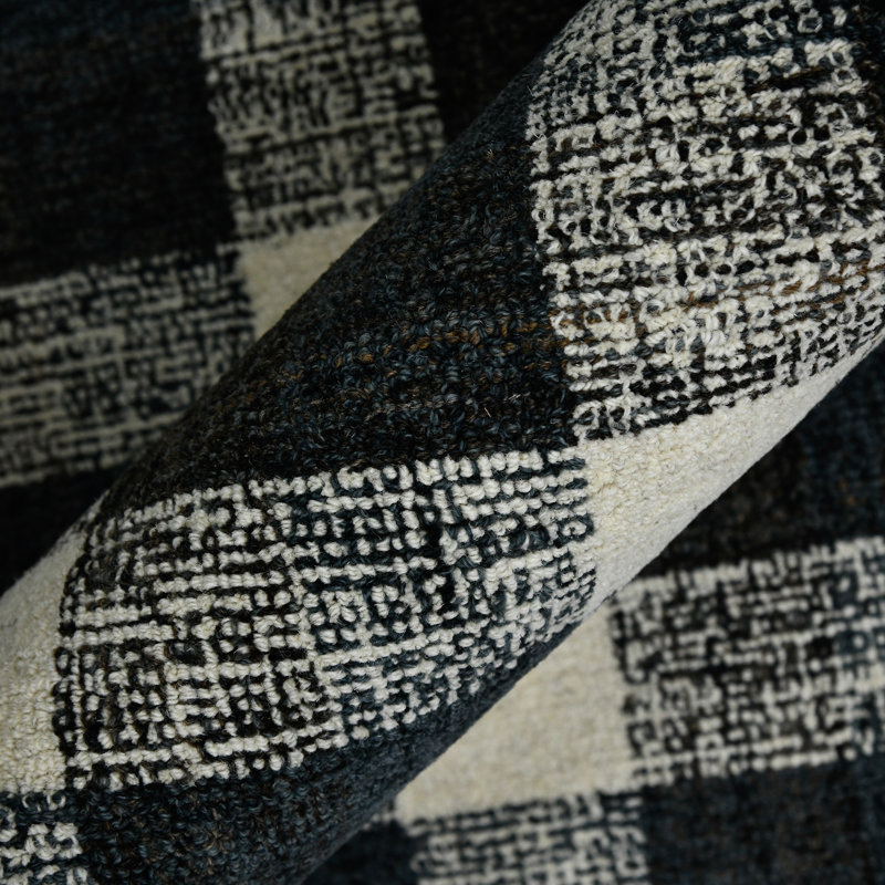 Tapis gris anthracite en laine touffeté à la main Ashleigh, Rectangle 2 pi x 3 po