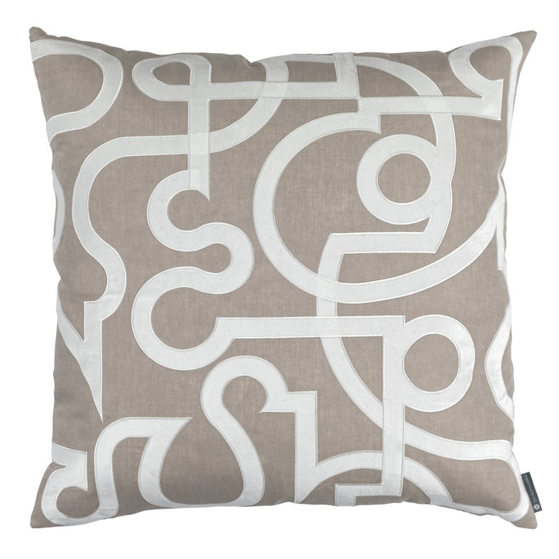 Geo Square Pillow Cover & Insert, Raffia/Ivory