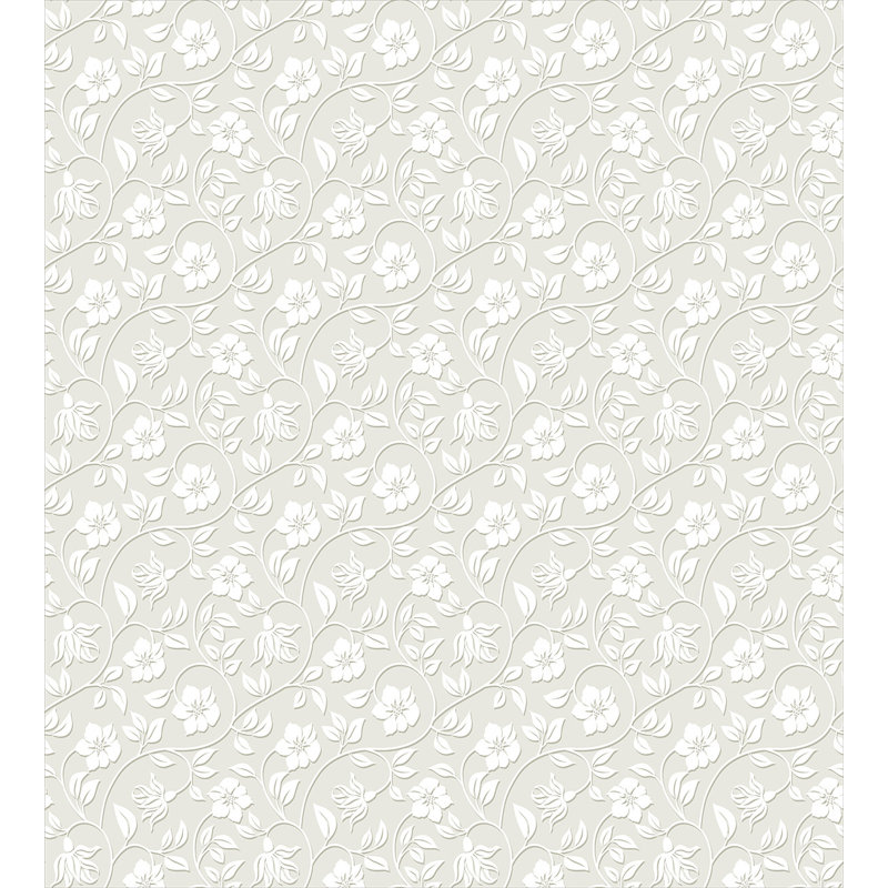 French Country Polyester Damask Duvet Cover, Twin Duvet Cover + 1 Sham, Ornamental Modern Art