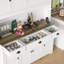 Garde-manger Ashford de 71 po avec station de charge et 3 tiroirs, garde-manger de ferme 8 portes avec tablette à micro-ondes et tablettes réglables pour la cuisine et la salle à manger-698637691