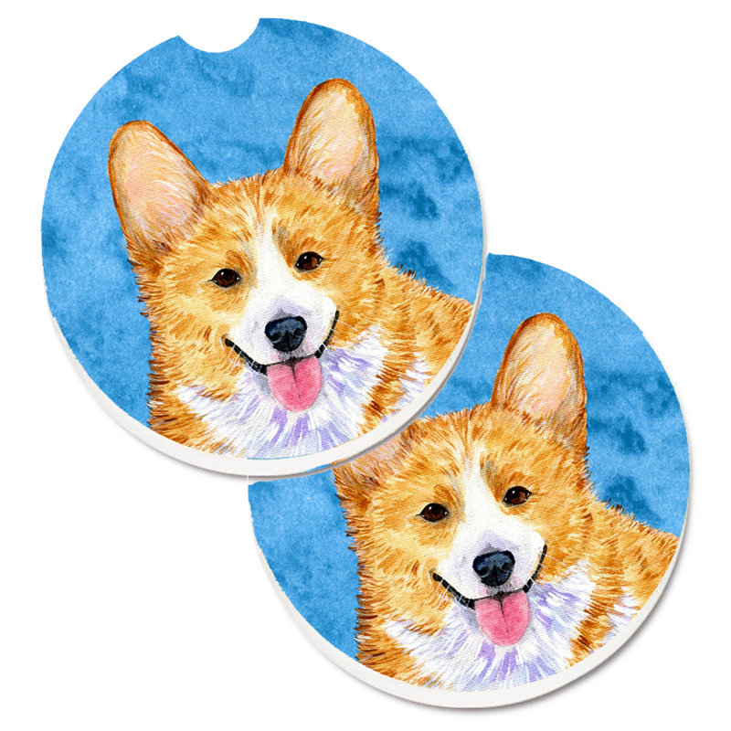 Sous-verre barbu collie voiture, Corgi brun