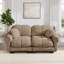Canapé en chenille Cloud avec coussins exquis, accoudoirs rembourrés doux, canapé de style pétale avec coussin de dossier matelassé, conception ergonomique, assemblage facile, convient aux salons et aux chambres à coucher, brun-135404420
