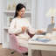 HOMCOM Computer Desk Chair, Shell Back, Bow Pillow, Swivel Wheels, Pink-743060013