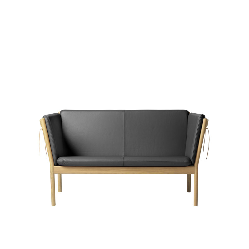 J148 Leather Loveseat, Black