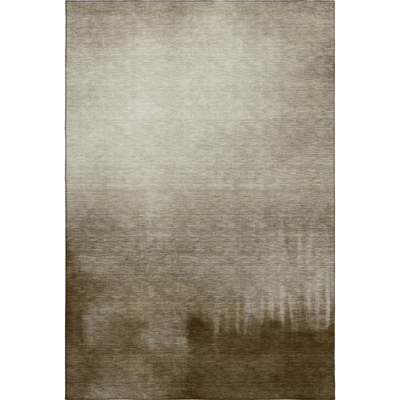 Premium Machine Washable Mayfield AMF2420 Ombre Rug, 8' x 10', Khaki