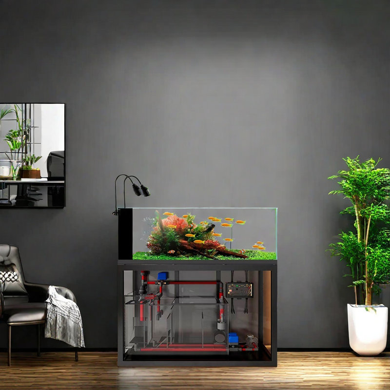 Réservoir d'aquarium rectangulaire gris minimaliste Eco