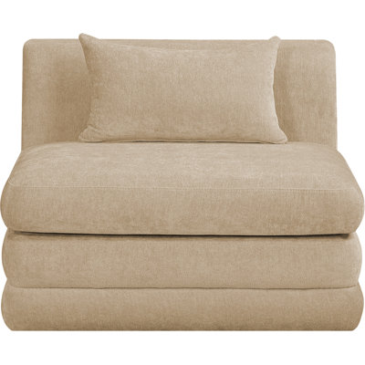 Eilene Chenille Fabric Upholstered Armless Modular Chair