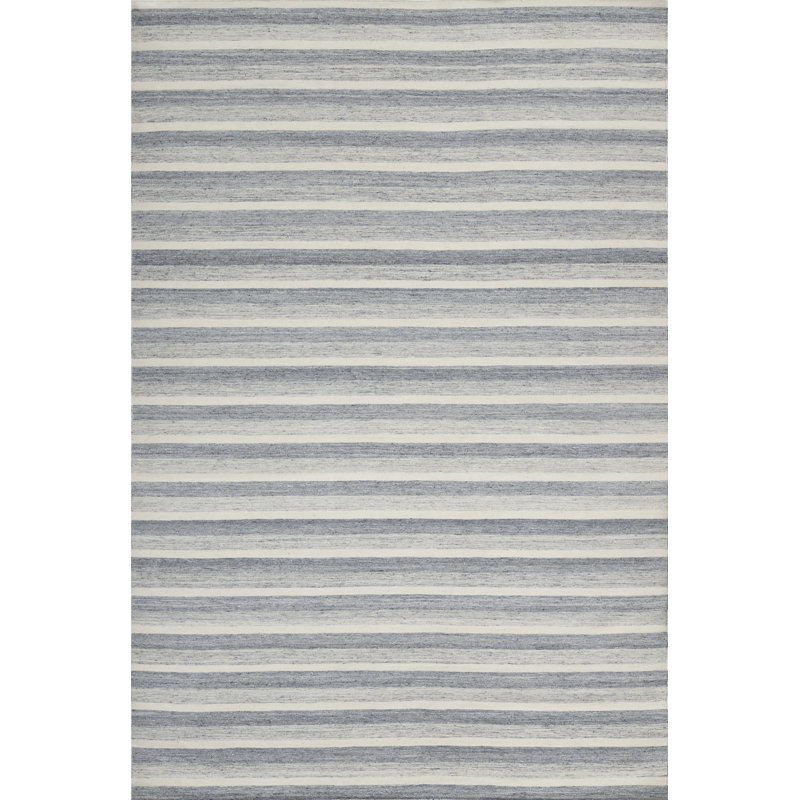 Textures Wool Striped Area Rug in Gray, Rectangle 8' x 10'