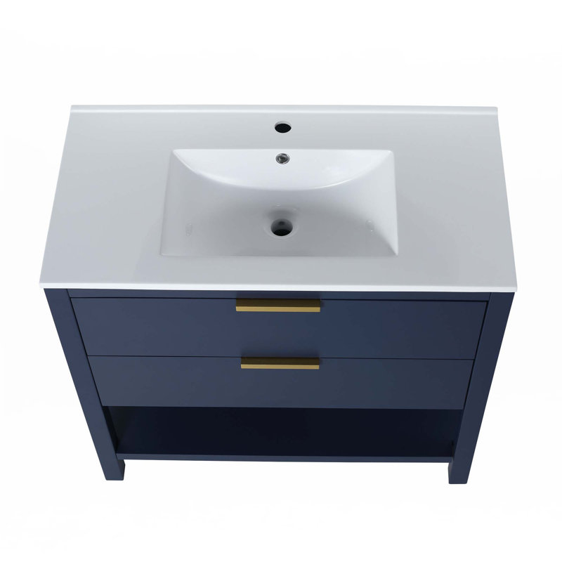 Contreplaqué de meuble-lavabo 36 po avec 2, Doré, Marine