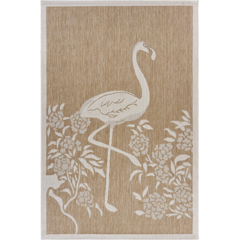 Tapis intérieur / extérieur beige Brennen, Rectangle 7 pi 9 po x 9 pi 9 po