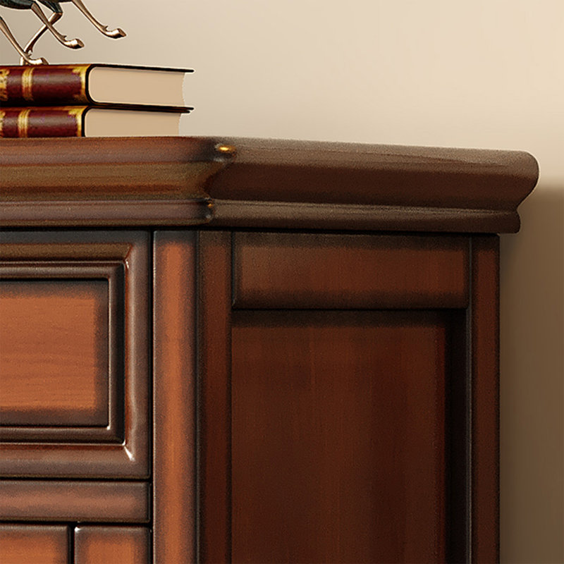 Walnut Retro Solid Mahogany  Accent Cabinet