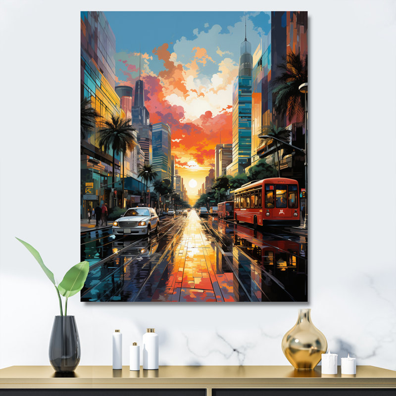 «City Phoenix Popart II - Cityscapes», reproduction d'art sur toile, H 44 po x l 34 po x P 1,5 po, Toile tendue