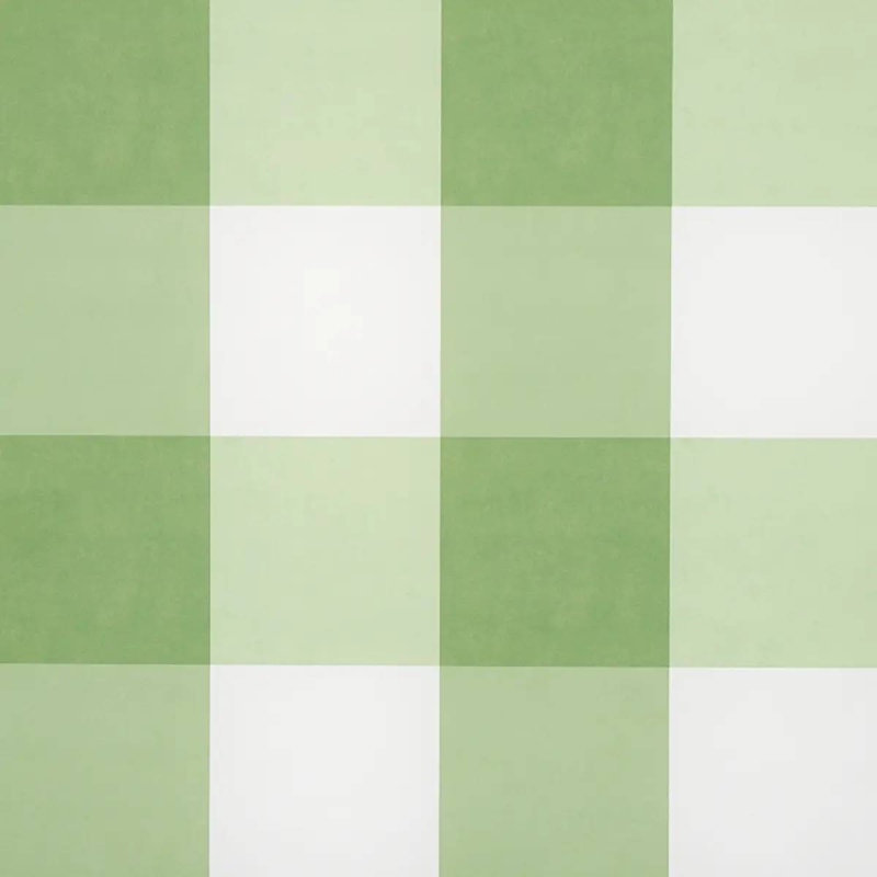 Willa Check Large Wallpaper, Leaf