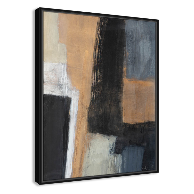 Calderon Karl Metallic Slate I, reproduction d'art sur toile, H 29,5 po x l 23,5 po x P 2 po, Noir