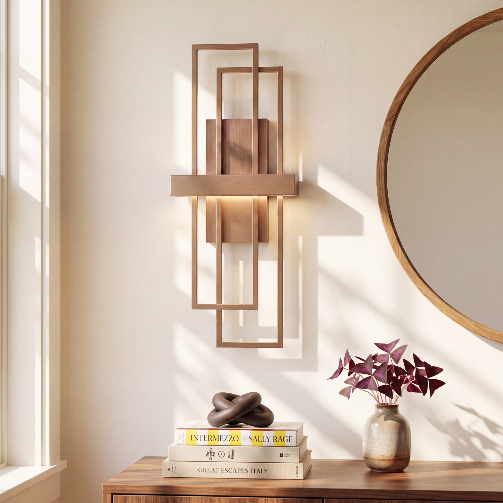 Saedi Single Light Dimmable Armed Sconce, Hazel Bronze
