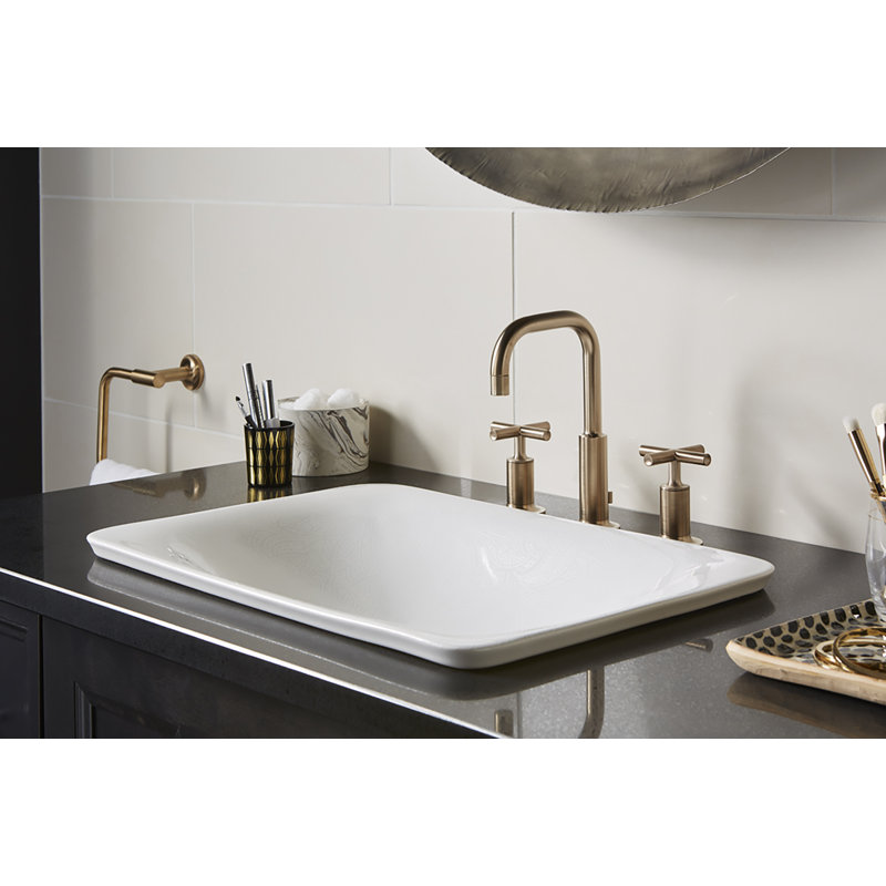 KOHLER Sartorial Paisley Carillon ARTIST EDITIONS Rectangle Wading Pool Bathroom Sink, White