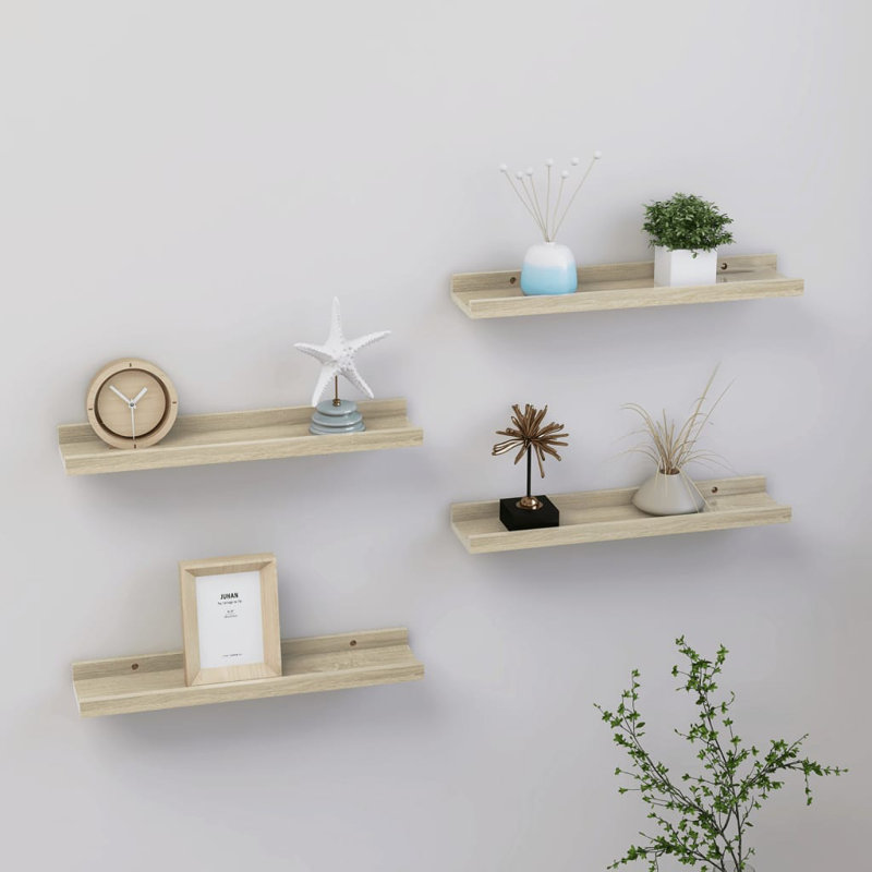 Floating Shelf, 1.2" H x 15.7" W x 3.5" D, Sonoma Oak