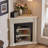 Beige + Black Solid Wood Freestanding Fireplace