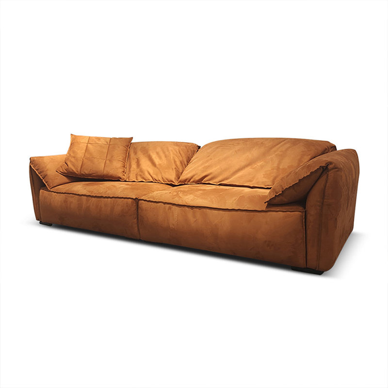 Coussin modulaire orange en polyester, Orange, 4, H 32,68 po x l 110,24 po x P 45,28 po