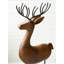  Carved Wood and Iron Reindeer Figurines – Set of 3