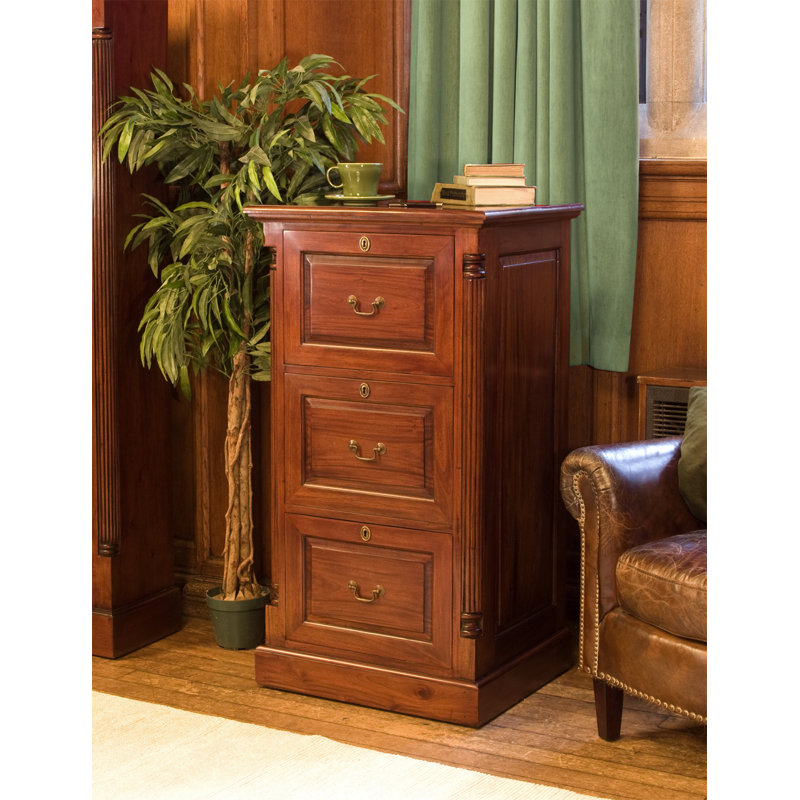Christopher-Joseph 65cm Wide 3 -Drawer Solid Wood File Cabinet