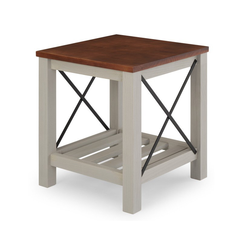Solid Wood End Table, Grey