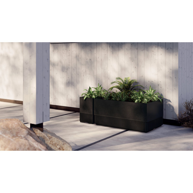 Grande boîte à fleurs en acier inoxydable, H 16,14 po x l 33,61 po x P 22,83 po