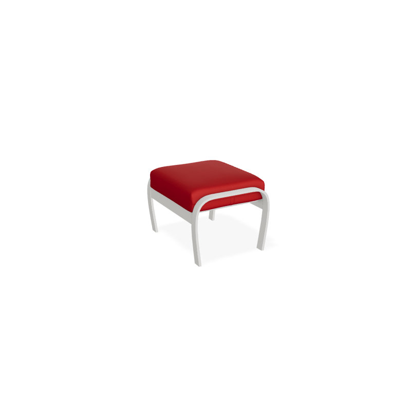 Repose-pieds avec coussin Askar, Rouge 1A, Neige texturée