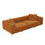 Canapé-lit convertible à assise profonde 97,7 po 3-en-1 convertible à assise profonde et capitonné 4 places avec repose-pieds mobile, orange pour appartement / bureau