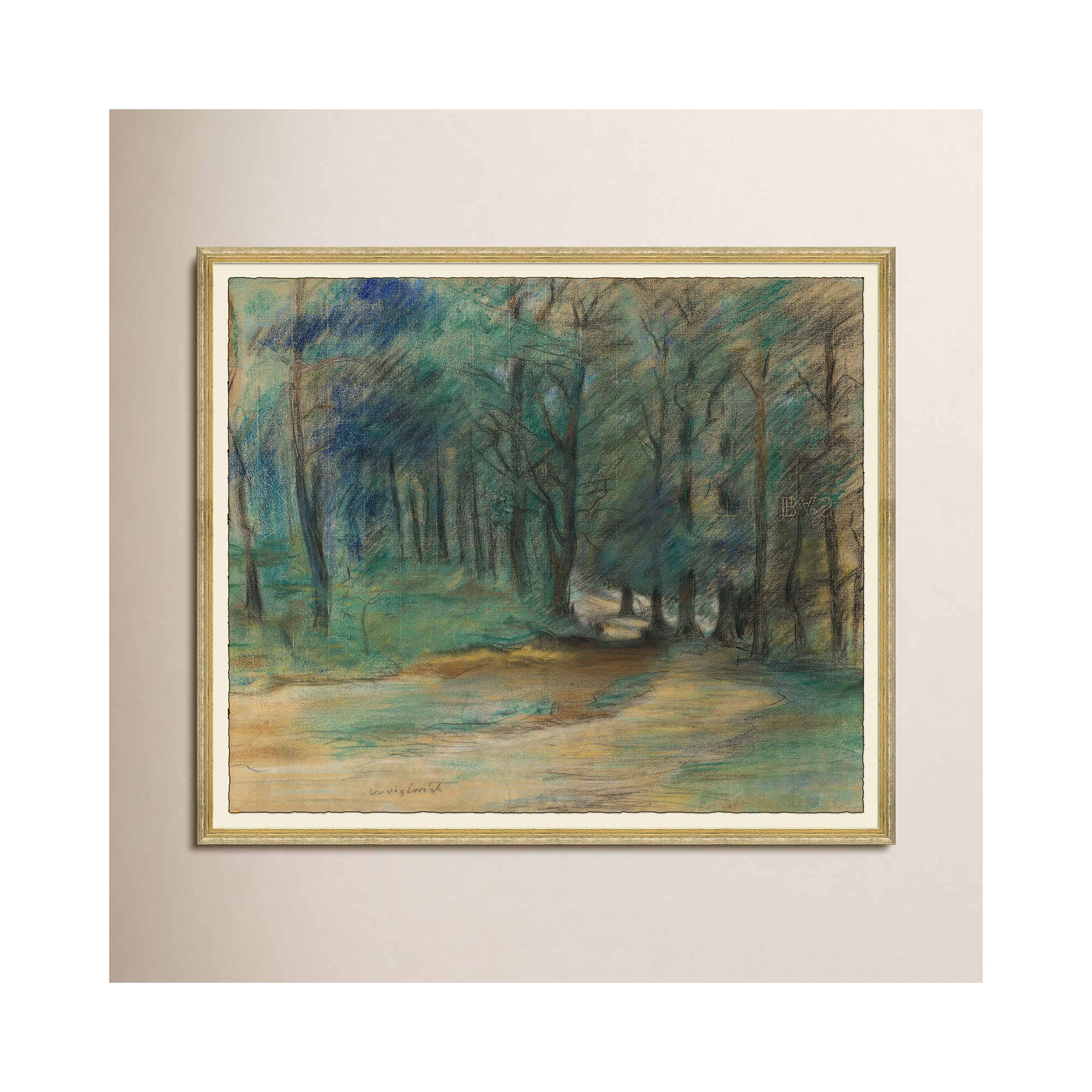 Pastel Wood Path Drawing by Jill Krasner
