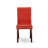 7 Piece Kitchen Table & Chairs Set Consist of a Rectangle Dining Room Table and 6 Firebrick Red Faux Leather Upholstered Chairs, 36x60 Inch, Mahogany-733579632-784258998-784258993