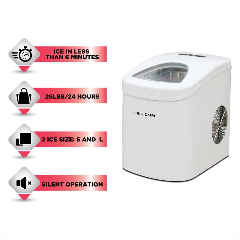 Frigidaire Black Stainless Steel Portable Countertop Ice Maker