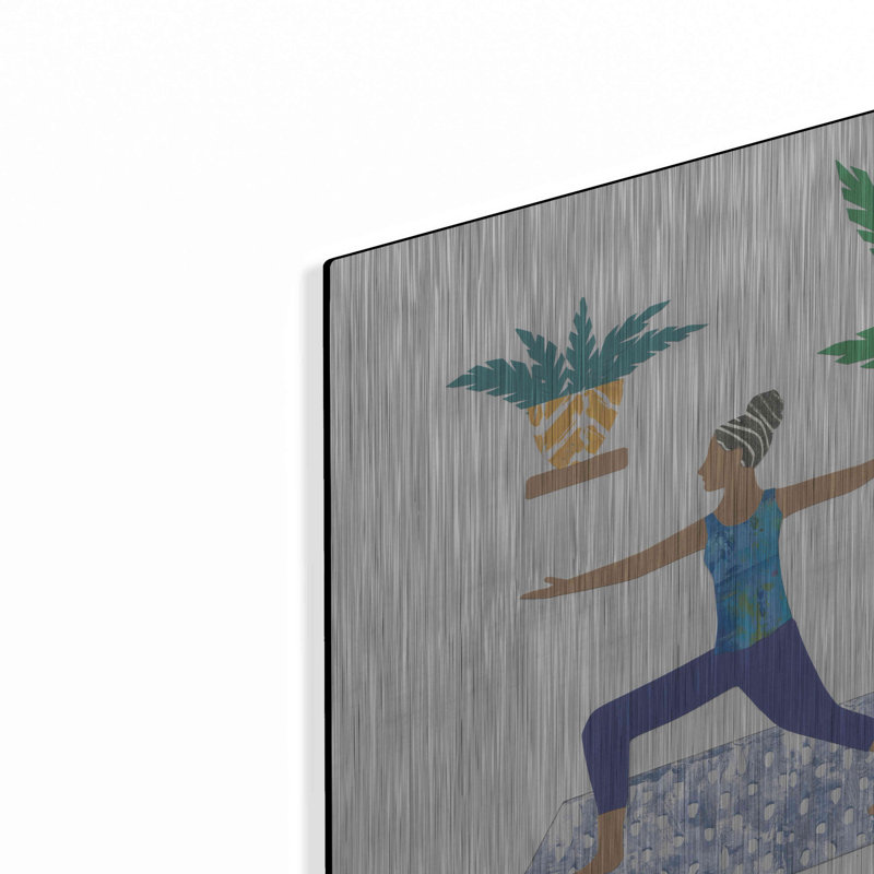 Art mural en métal de luxe, «Namaste IV» par Courtney Prahl, 12 po x 12 po, H 12 po x l 12 po