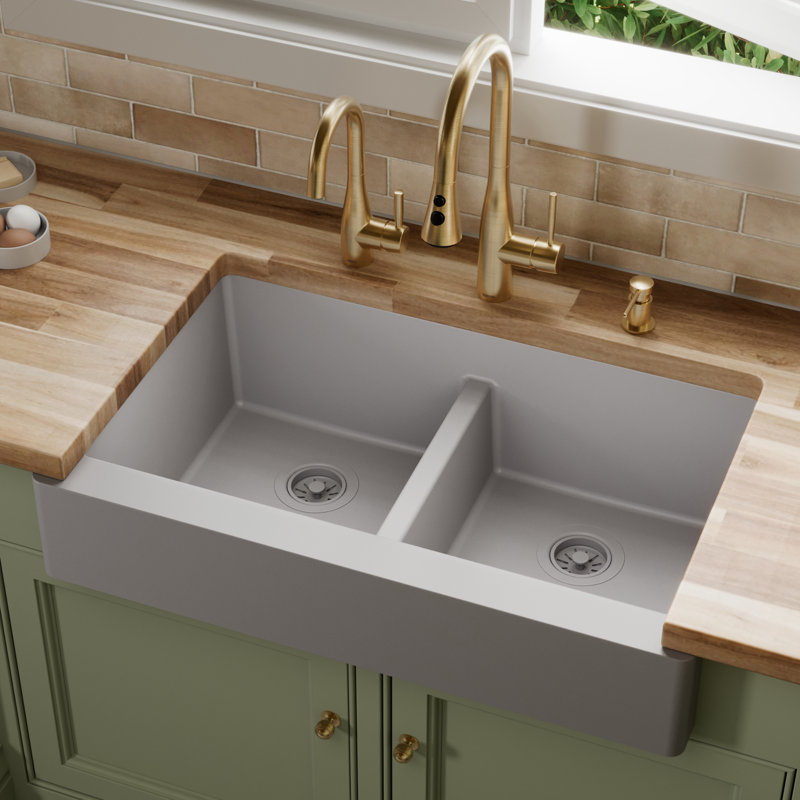 Évier de cuisine Karran Retrofit Farmhouse, Gris