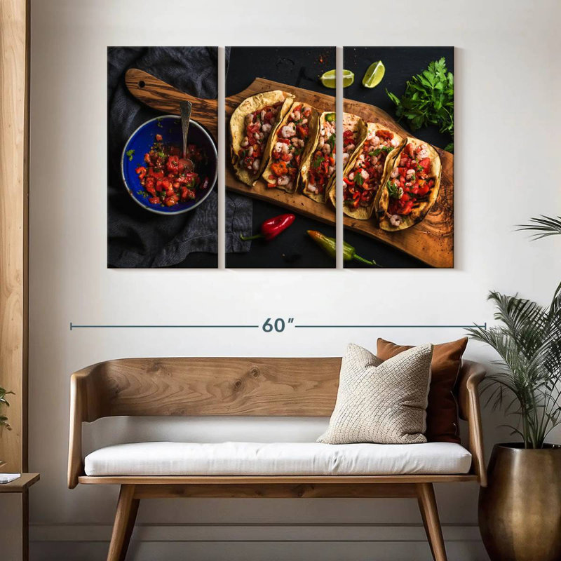 Yarlin Shrimp Tacos, 32" H x 50" W
