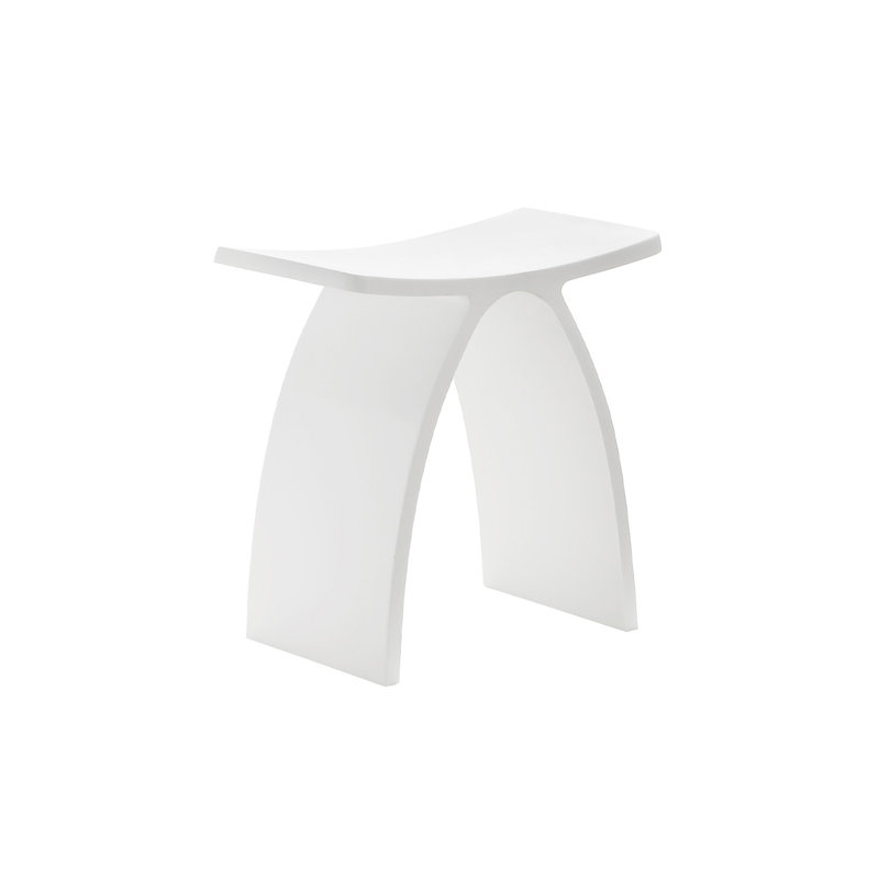 Lily-Beau 17'' W Wood Shower Bench, Matte White