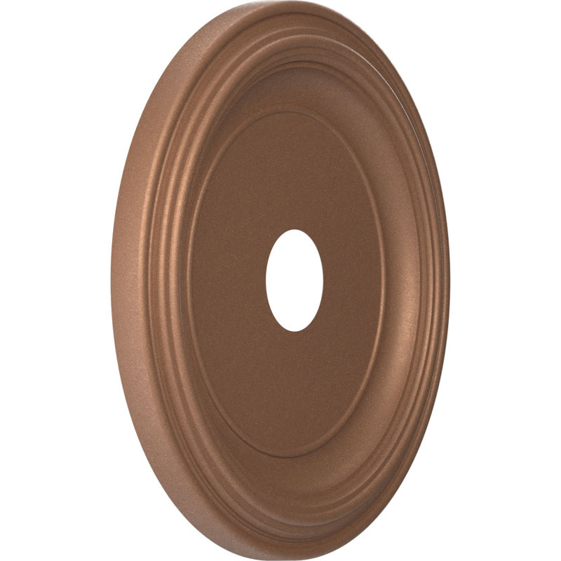 Médaillon traditionnel en PVC thermoformé pour plafond, Cuivre vieilli, H 19 po x l 19 po x P 1,5 po