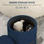 Amberella Round Storage Stool, Vanity Ottoman, Padded Seat-359379703