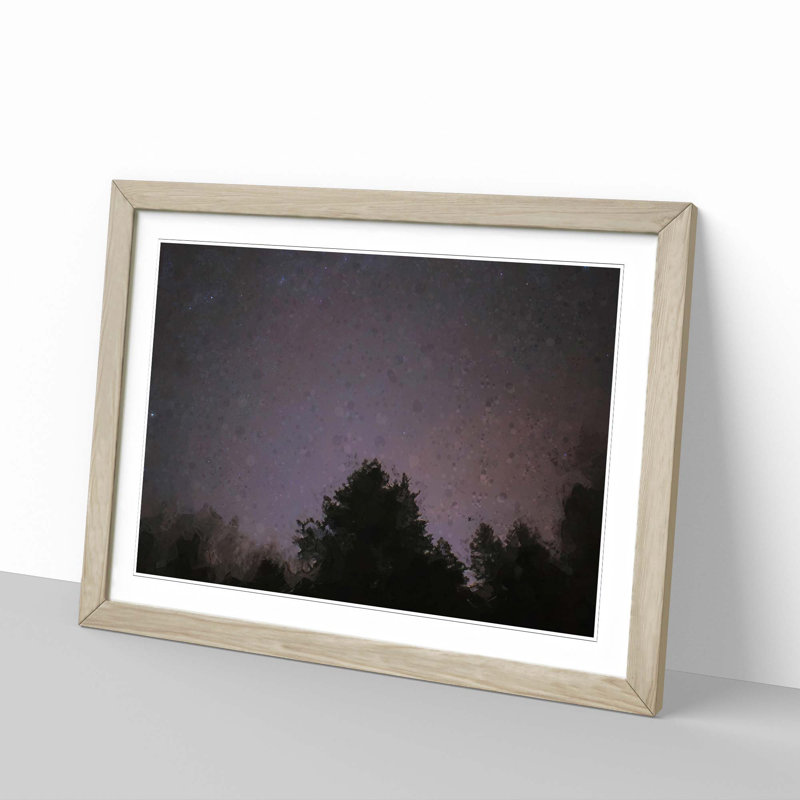 Tree Stars in Abstract - Framed Print, Oak, 35cm H x 50cm W x 2cm D