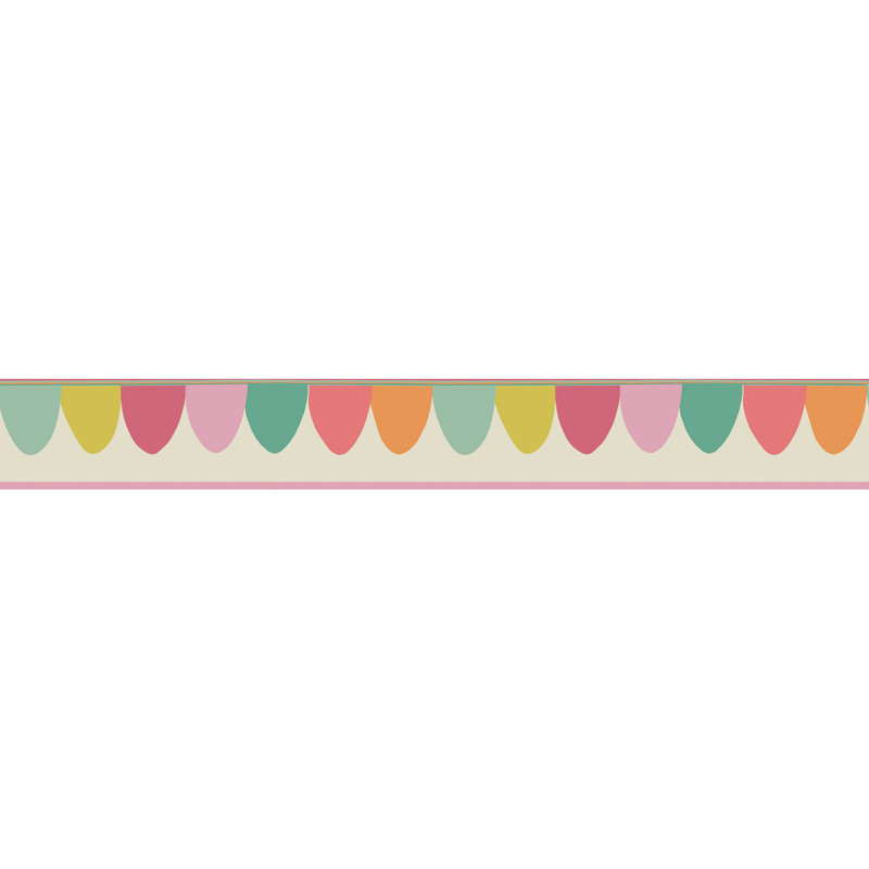 Whimsical Scaramouche Geometric Wallpaper Border, Candy