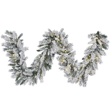 Light Garland with Snowy Pine Cones Christmas 108in. Lighted Faux