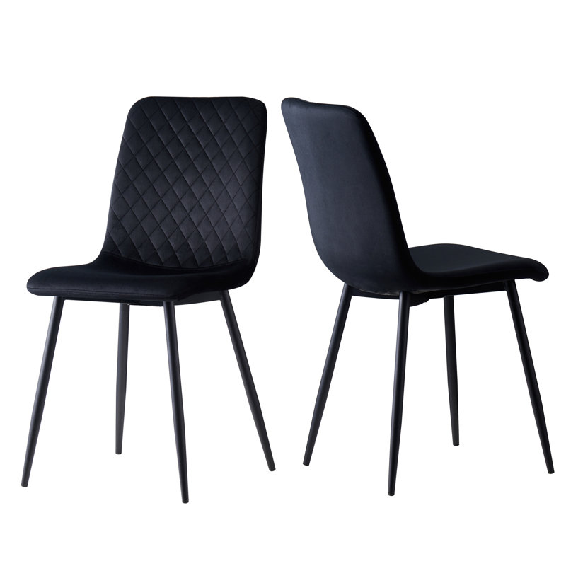Upholstered Dining Chair, Black, 2