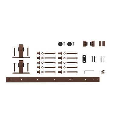 6 ft Solid Steel Mini Sliding Rolling Barn Door Hardware Kit for Single Wood Doors
