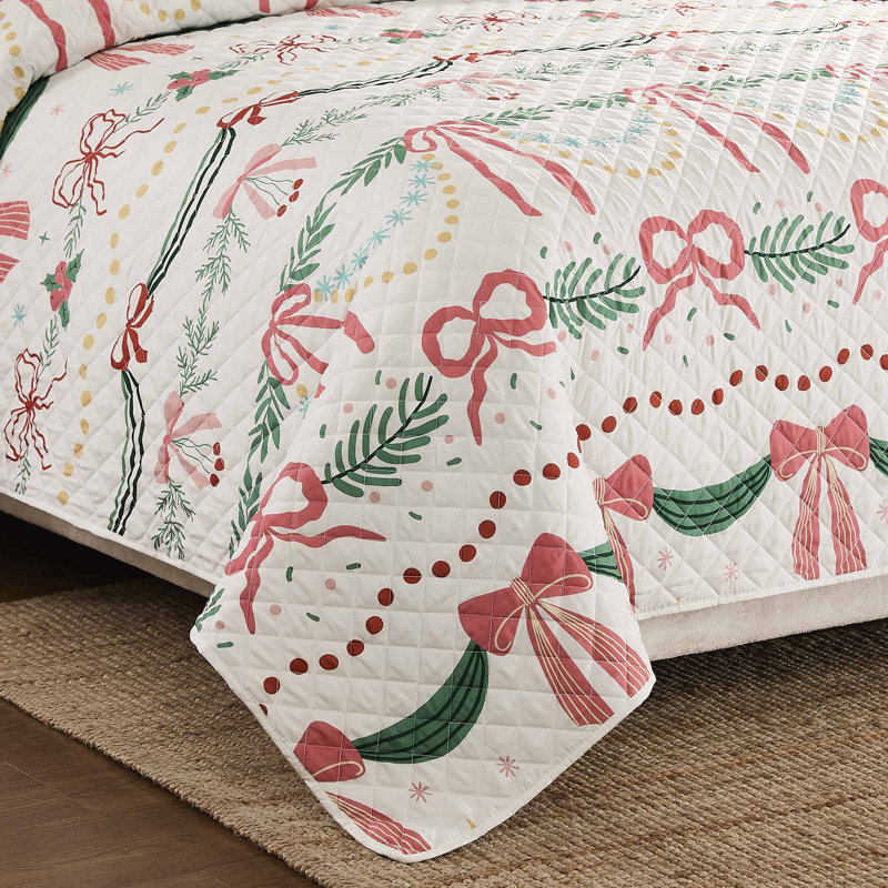 Avanti Linens Bows & Branches Quilt Set, King Quilt + 2 Shams