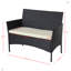 Causeuse d'extérieur en rotin 4 pièces + 2 fauteuils + table basse