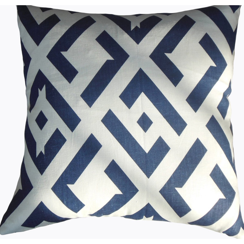 Gabriele Linen Square Pillow Cover & Insert, Height(24") x Width(24"), Gray/Black