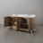 Brookhn 72 In. Double sink White Quartz top Bath Vanity in Lustrous Walnut with Gooseneck Faucet